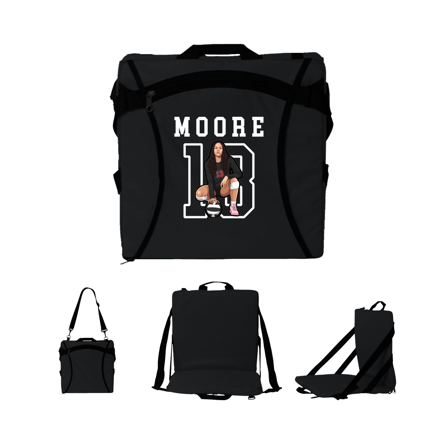 Folding Stadium Seat — Shirsey in Black