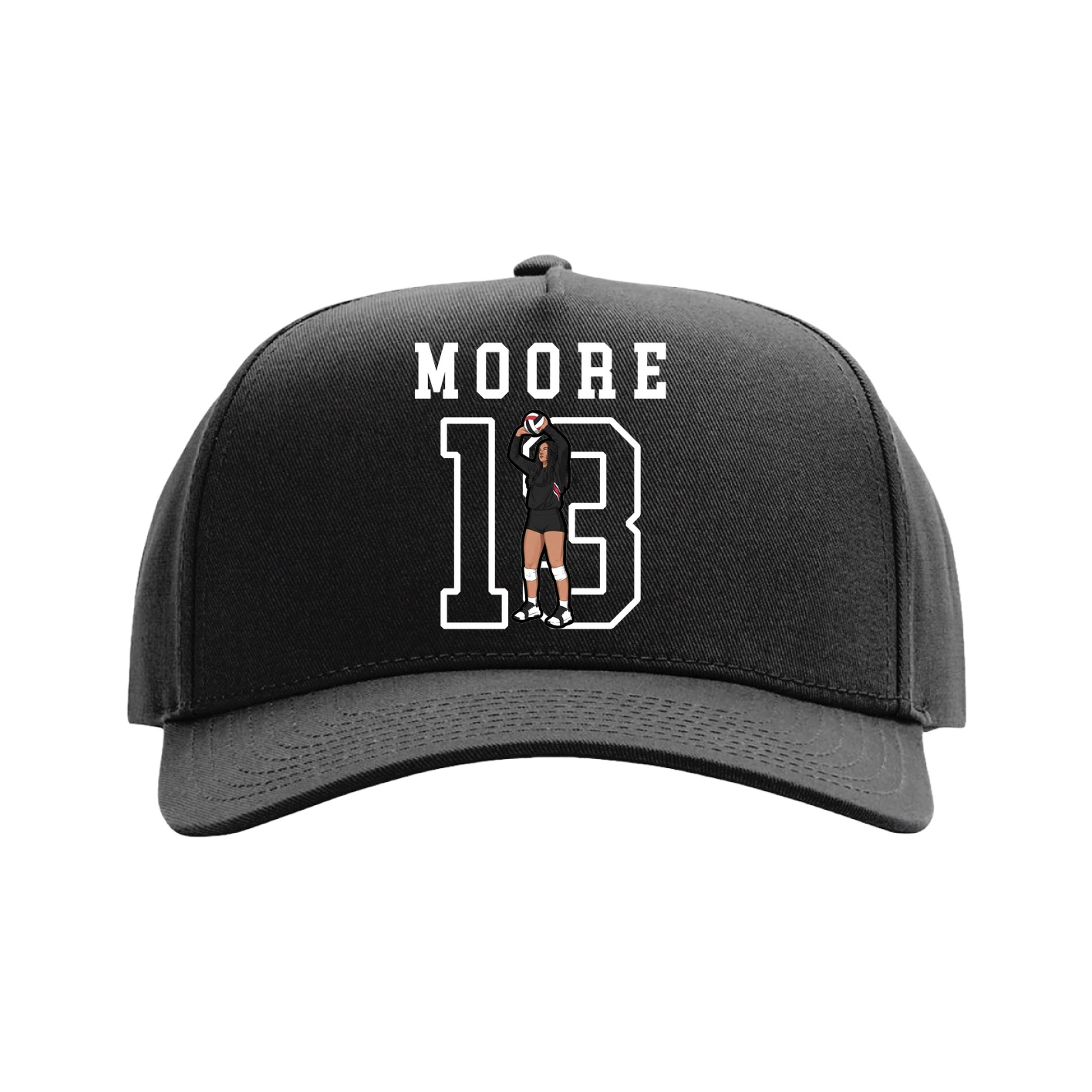 Full Fabric Five-Panel Champ Cap — Shirsey in Black