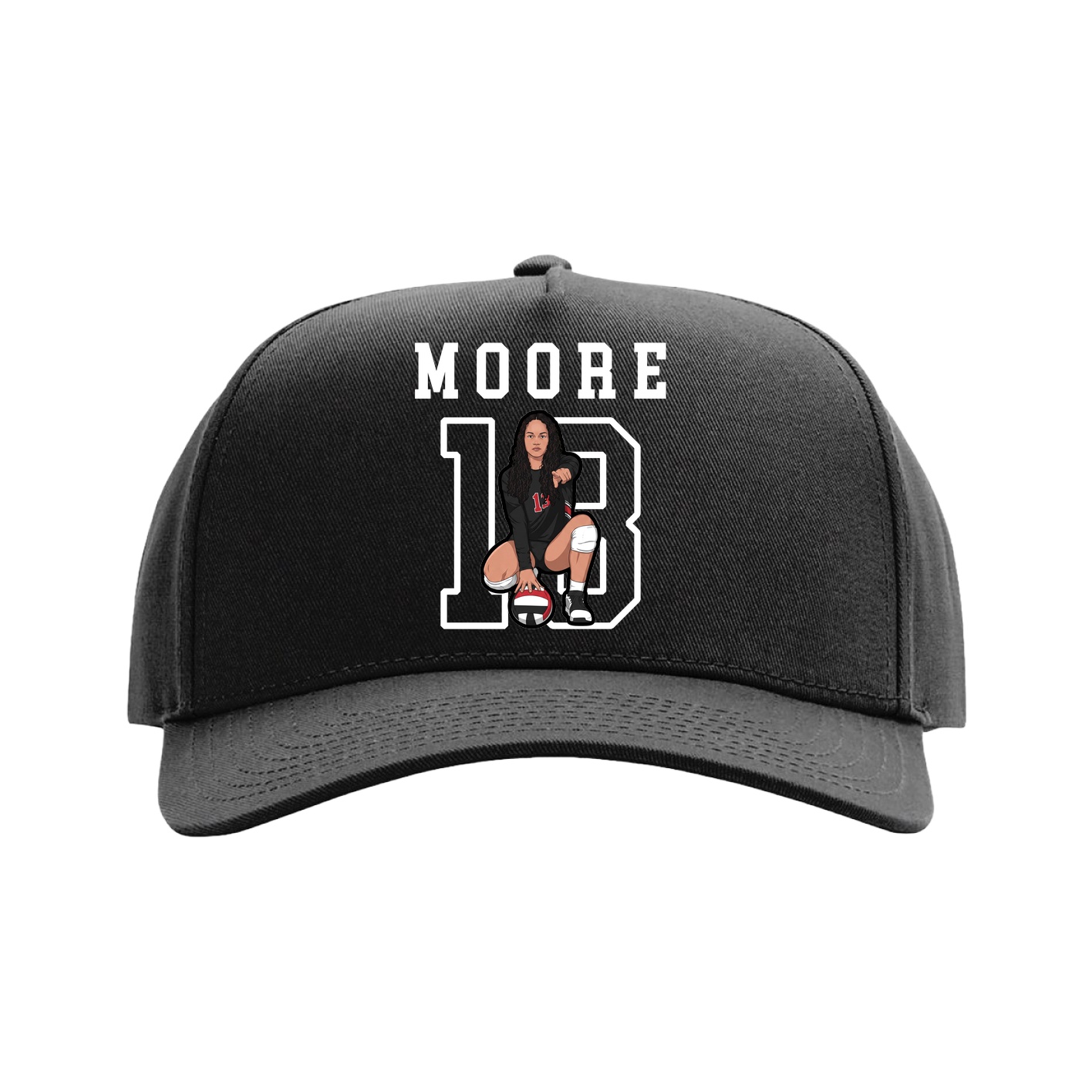 Full Fabric Five-Panel Champ Cap — Shirsey in Black