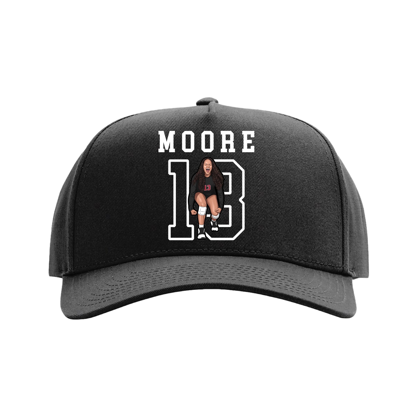 Full Fabric Five-Panel Champ Cap — Shirsey in Black