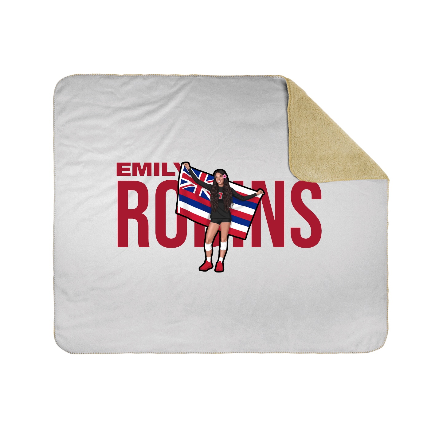 Throw Blanket — Player Name in White
