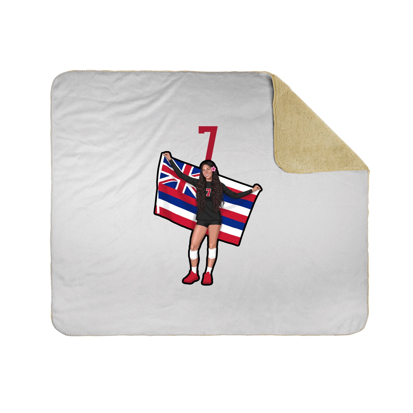 Throw Blanket — Number Top in White