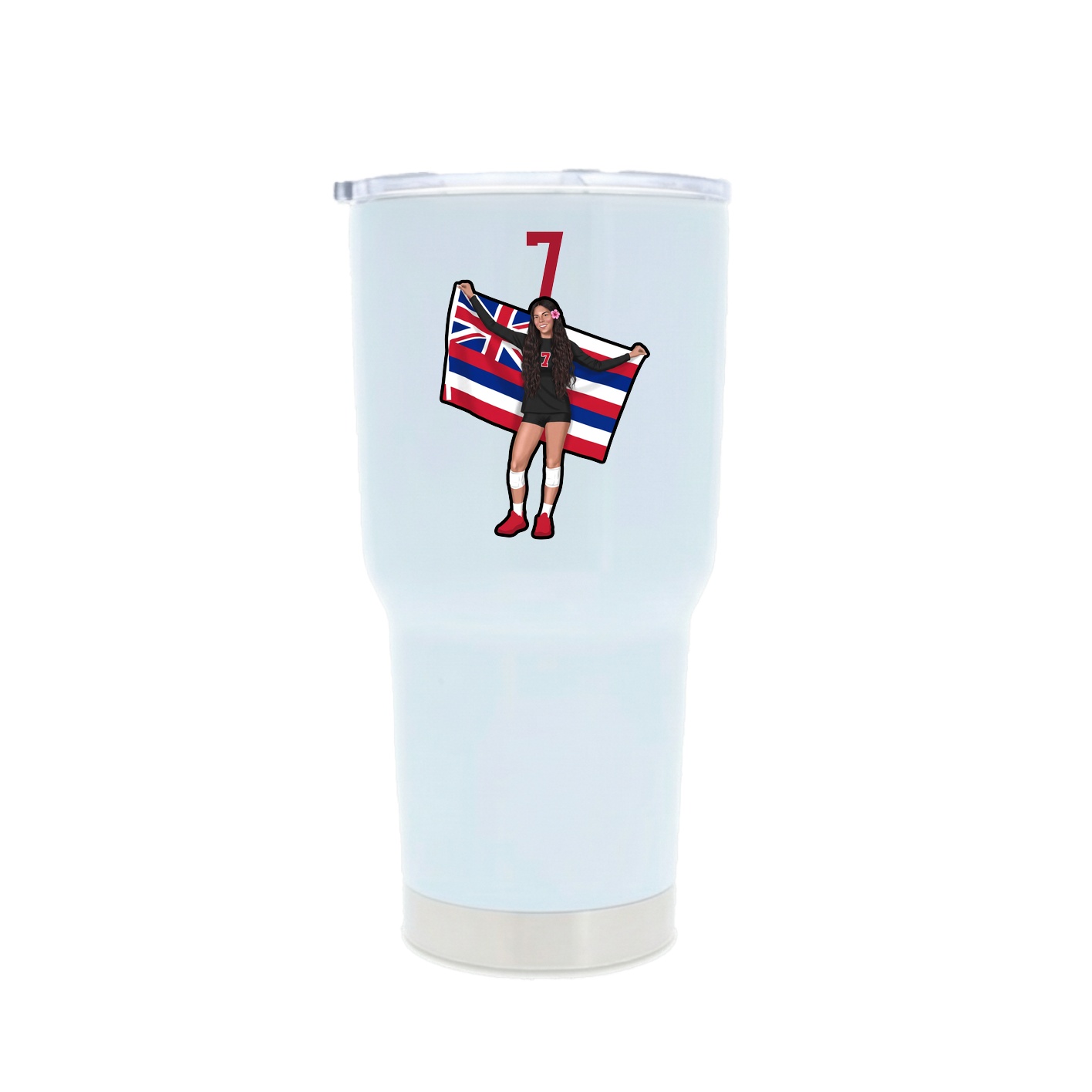 30oz Stainless Steel Tumbler — Number Top in White