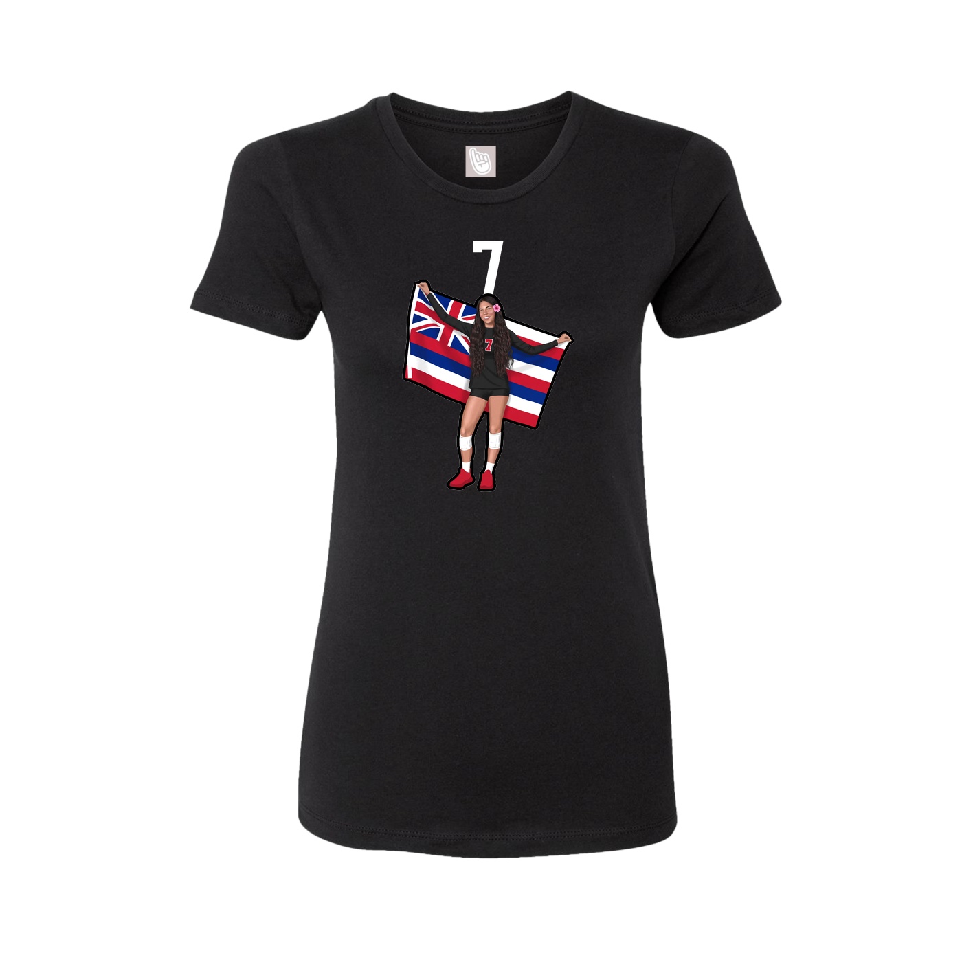 Fitted Women's Tee — Number Top in Black