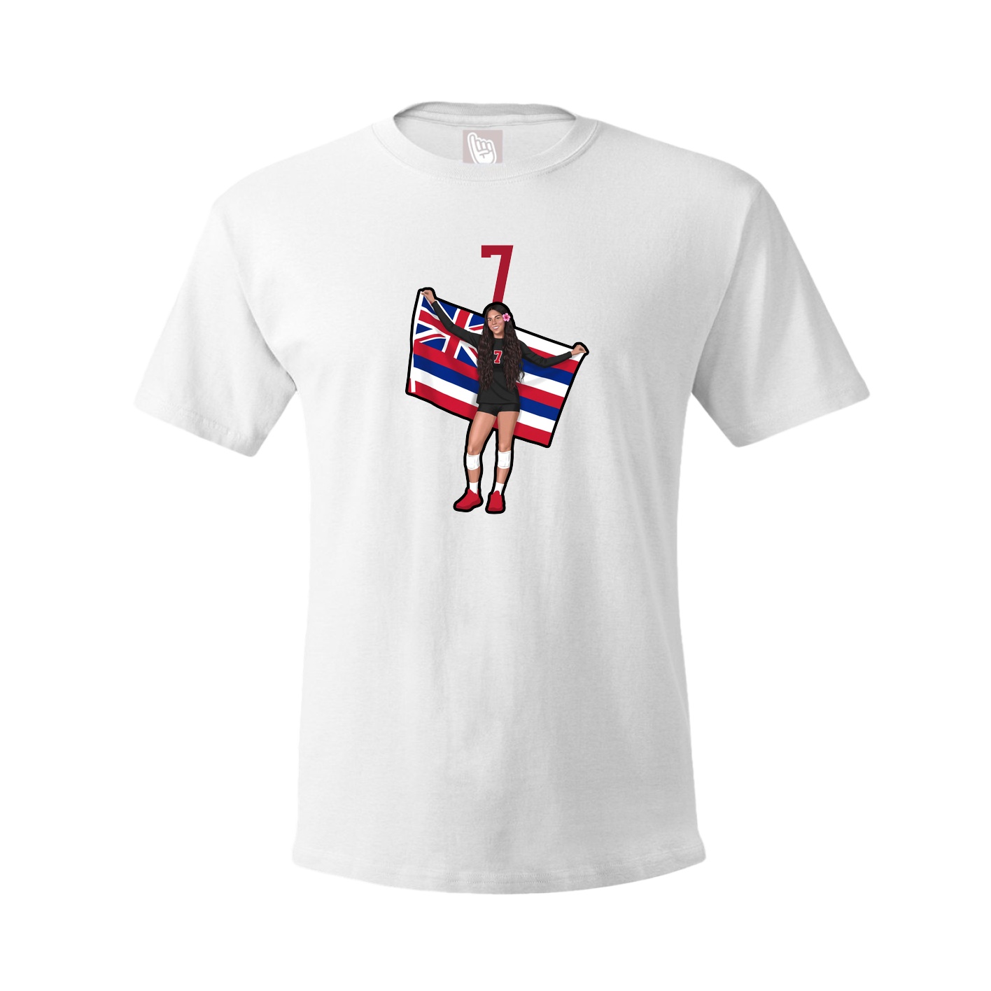 Youth Tee — Number Top in White
