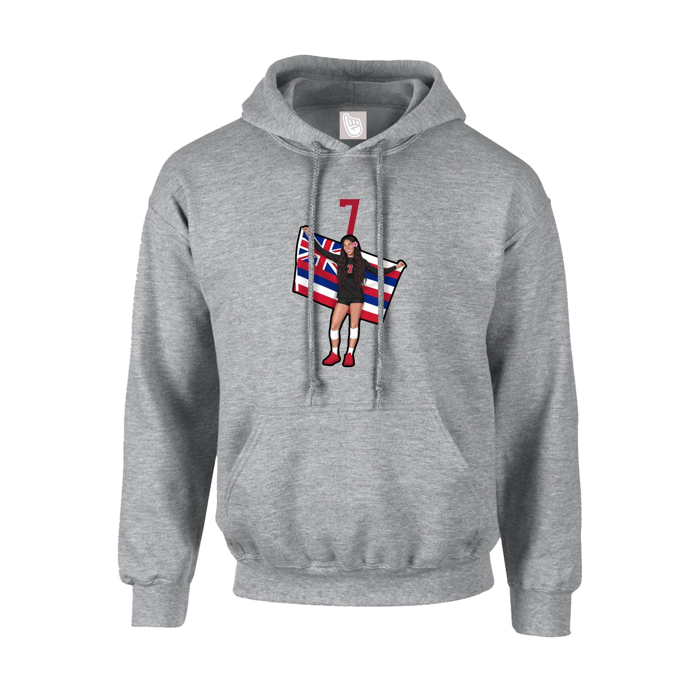 Hoodie — Number Top in Grey