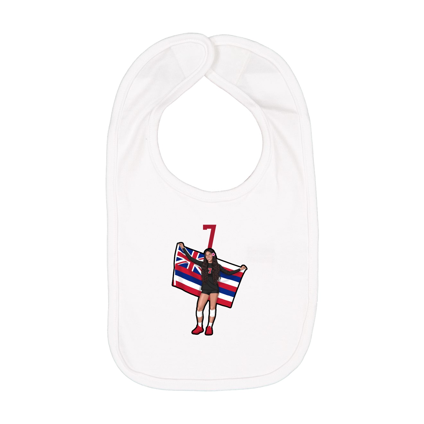 Infant Bib — Number Top in White