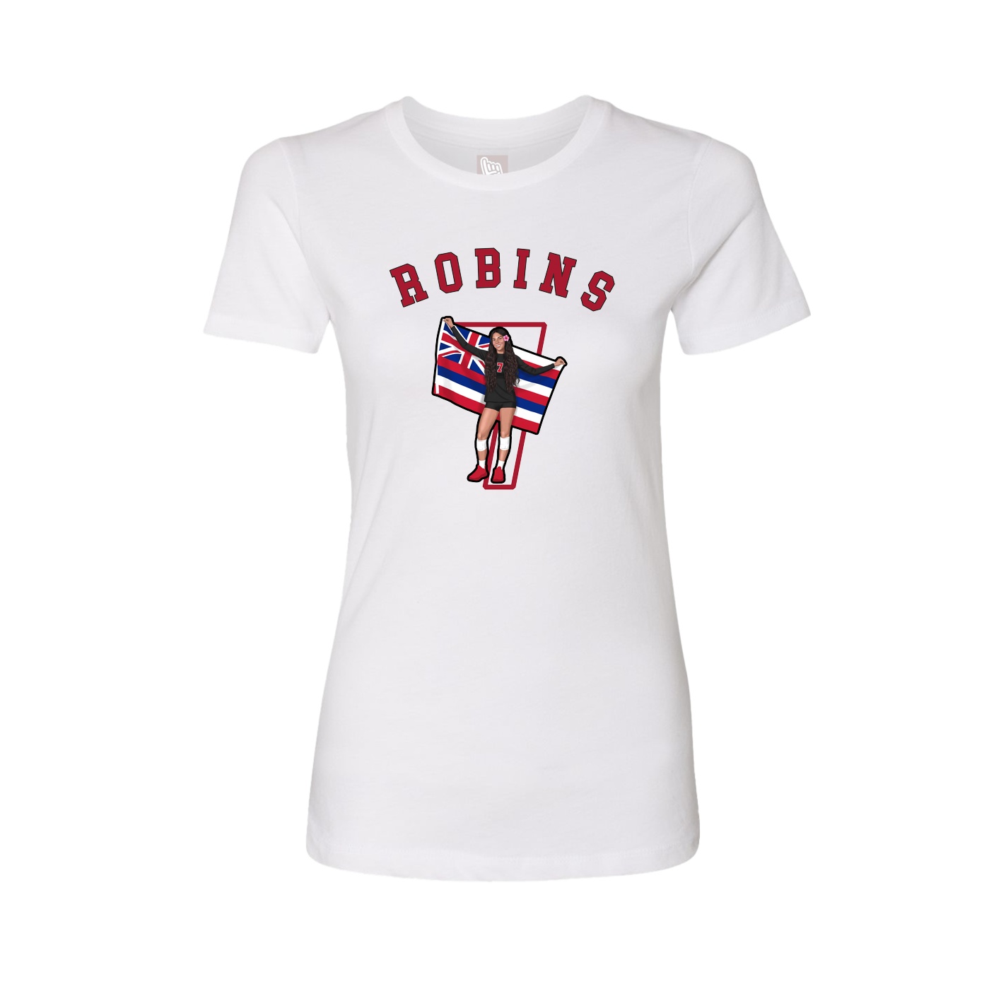 Fitted Women's Tee — Shirsey Arch in White