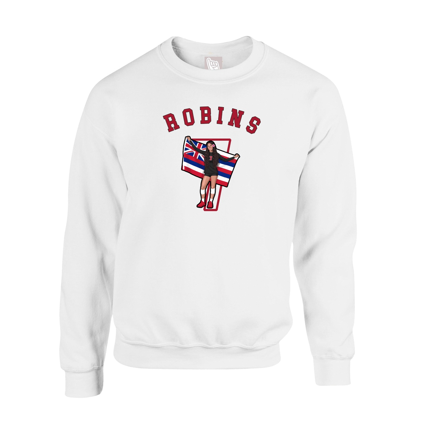 Fleece Crew — Shirsey Arch in White
