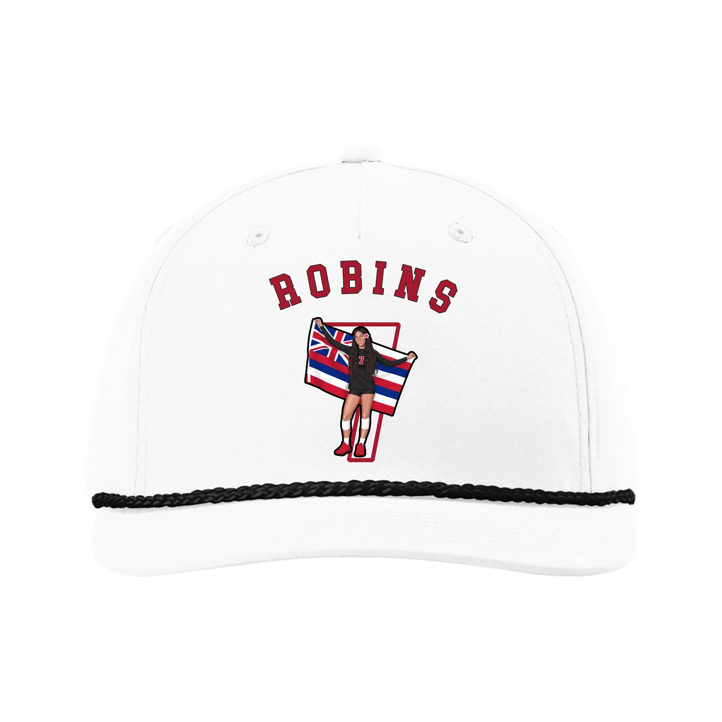 Five-Panel Classic Rope Cap — Shirsey Arch in White