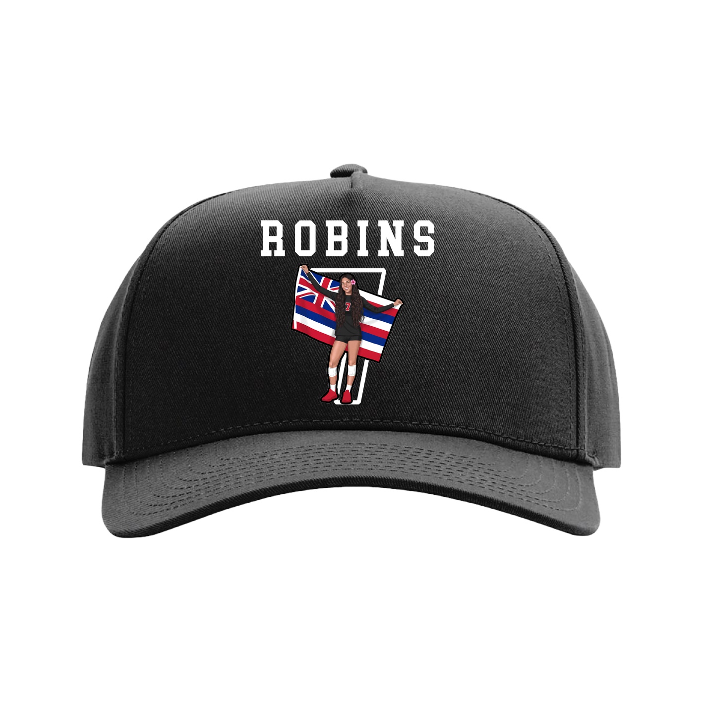 Full Fabric Five-Panel Champ Cap — Shirsey in Black