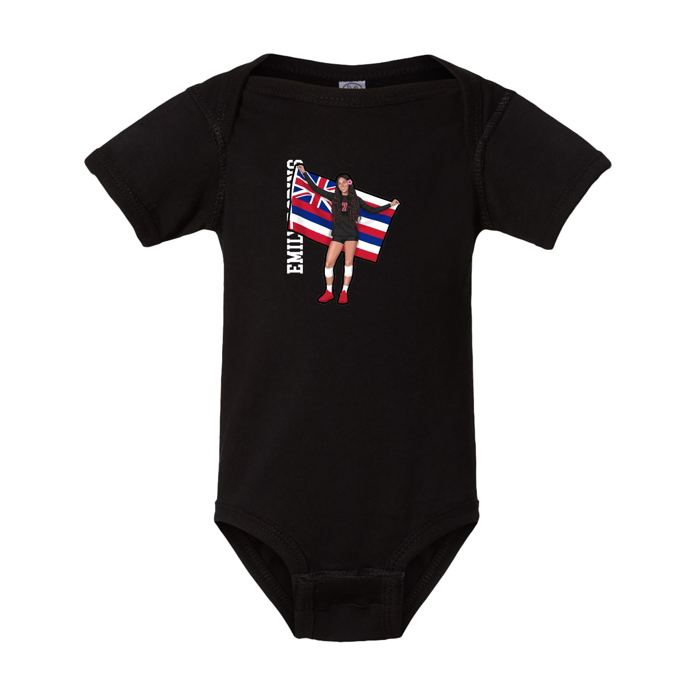 Baby Onesie — Name Vertical in Black