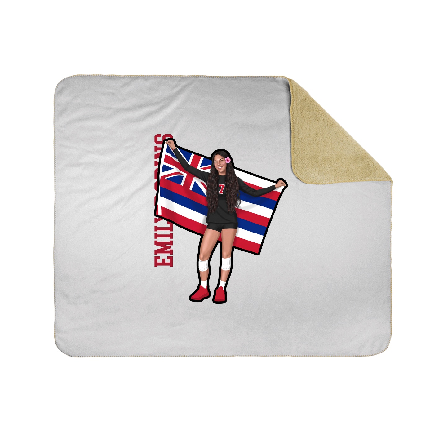 Throw Blanket — Name Vertical in White