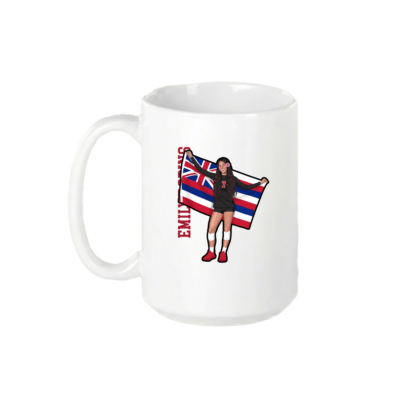 15oz Coffee Mug — Name Vertical in White