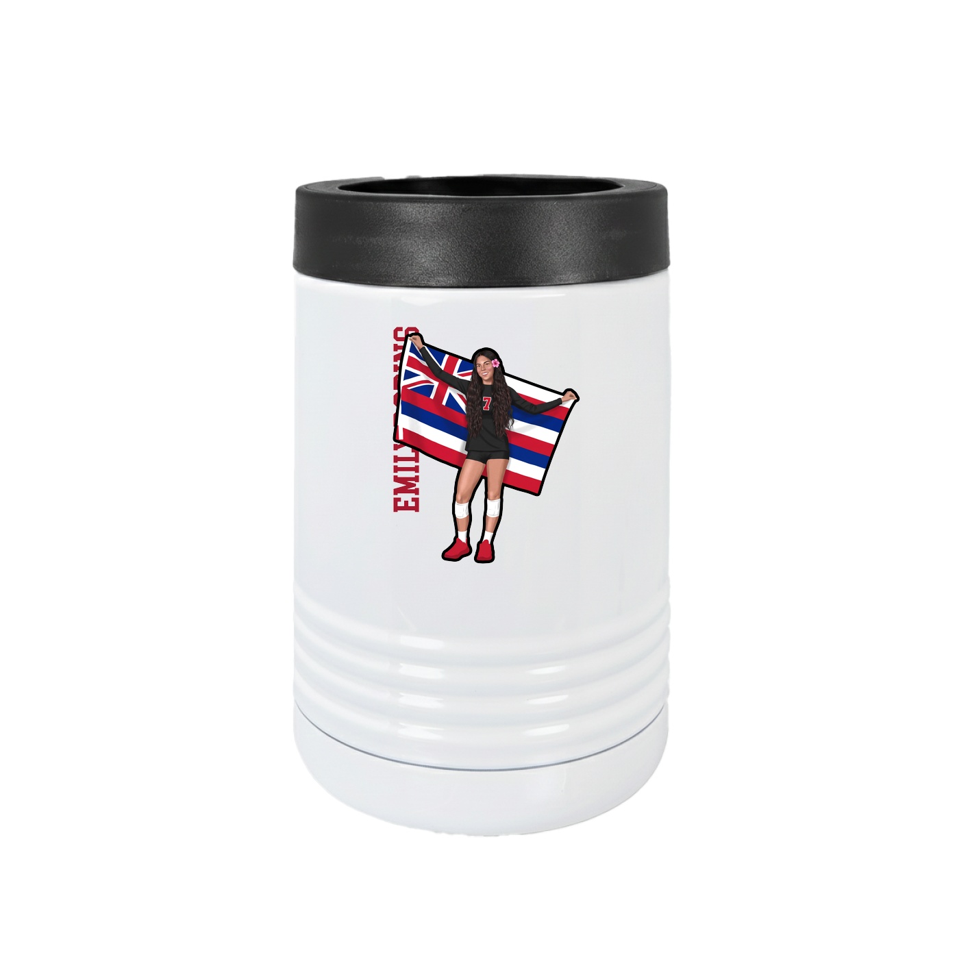 Beverage Holder — Name Vertical in White