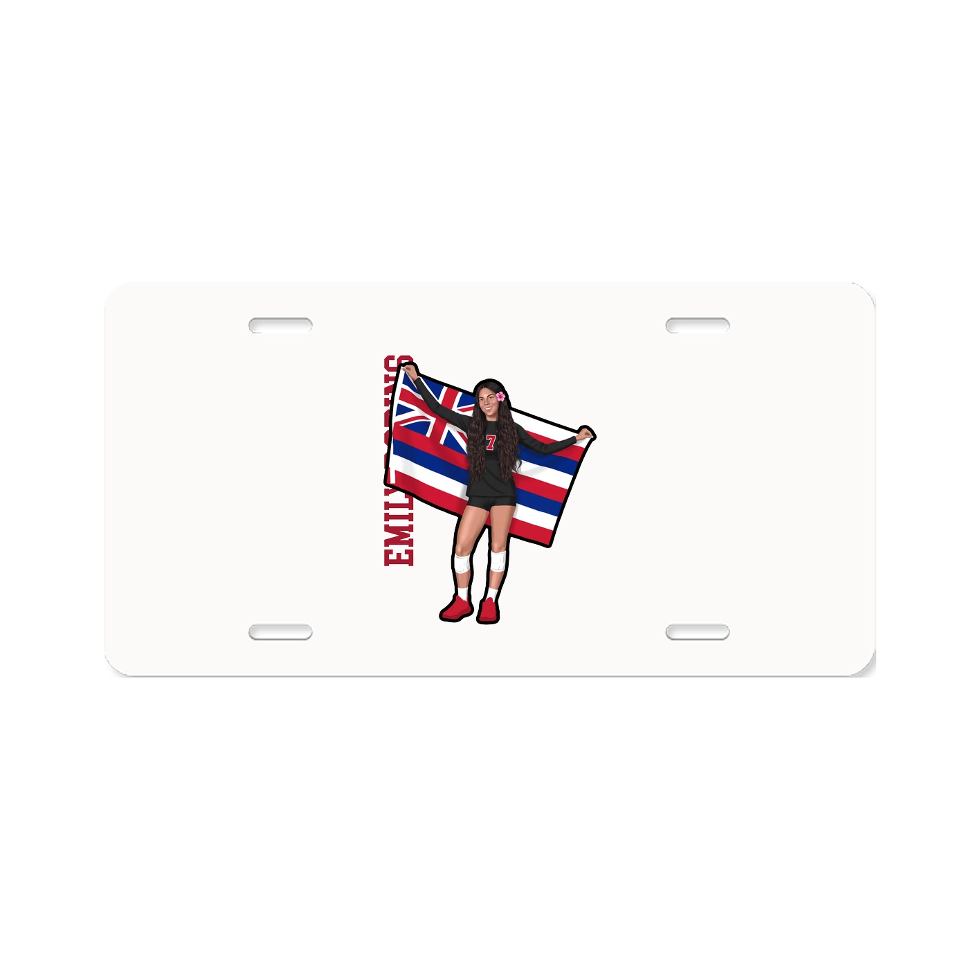 License Plate — Name Vertical in Classic
