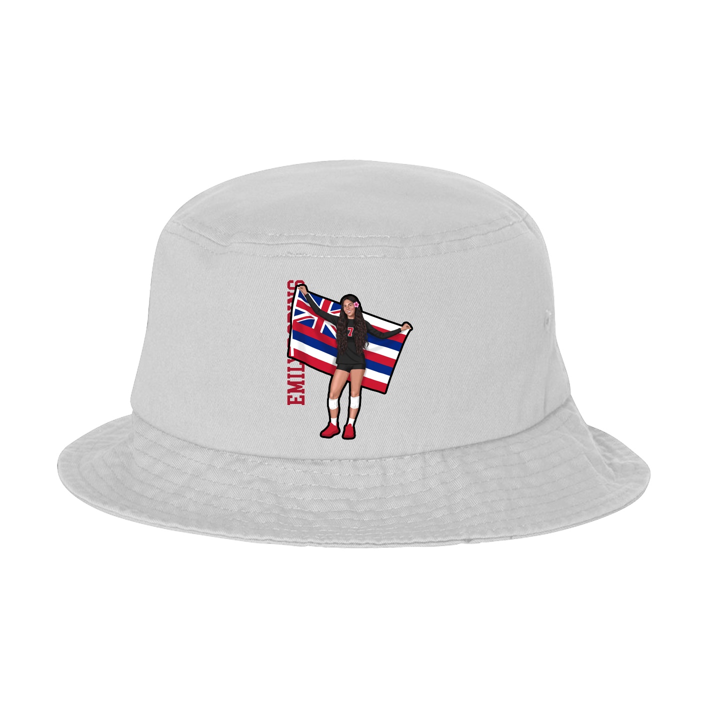 Bucket Cap — Name Vertical in White