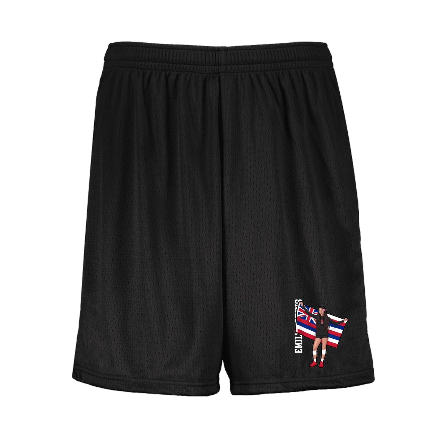 Shorts — Name Vertical in Black
