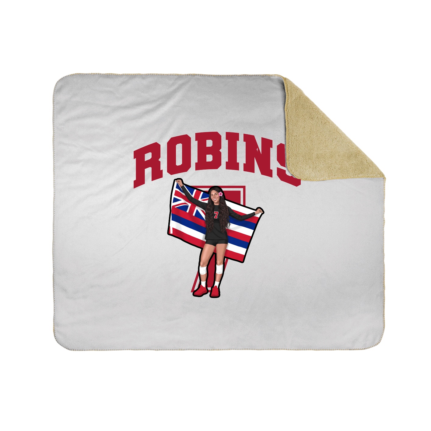 Throw Blanket — Number in White