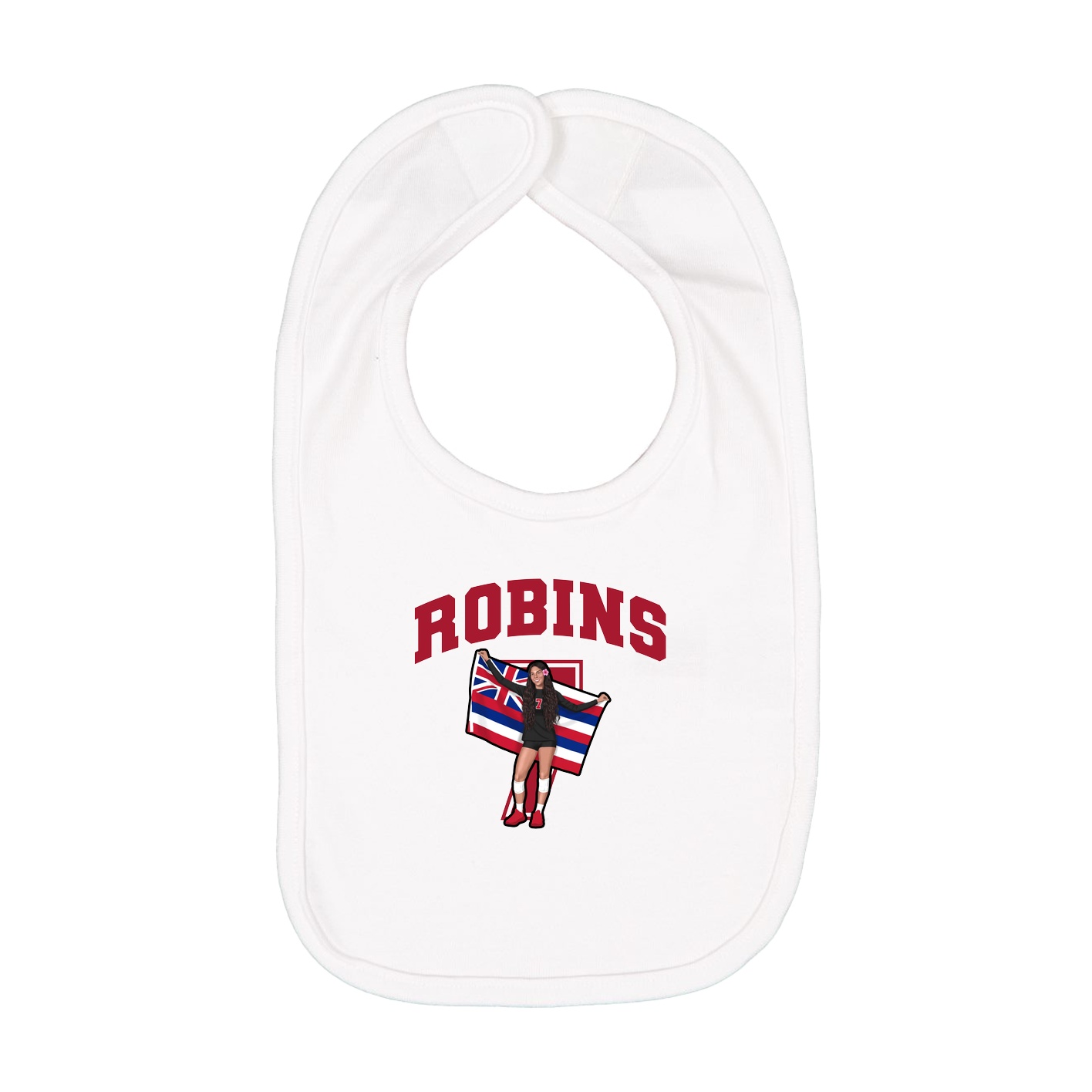 Infant Bib — Number in White