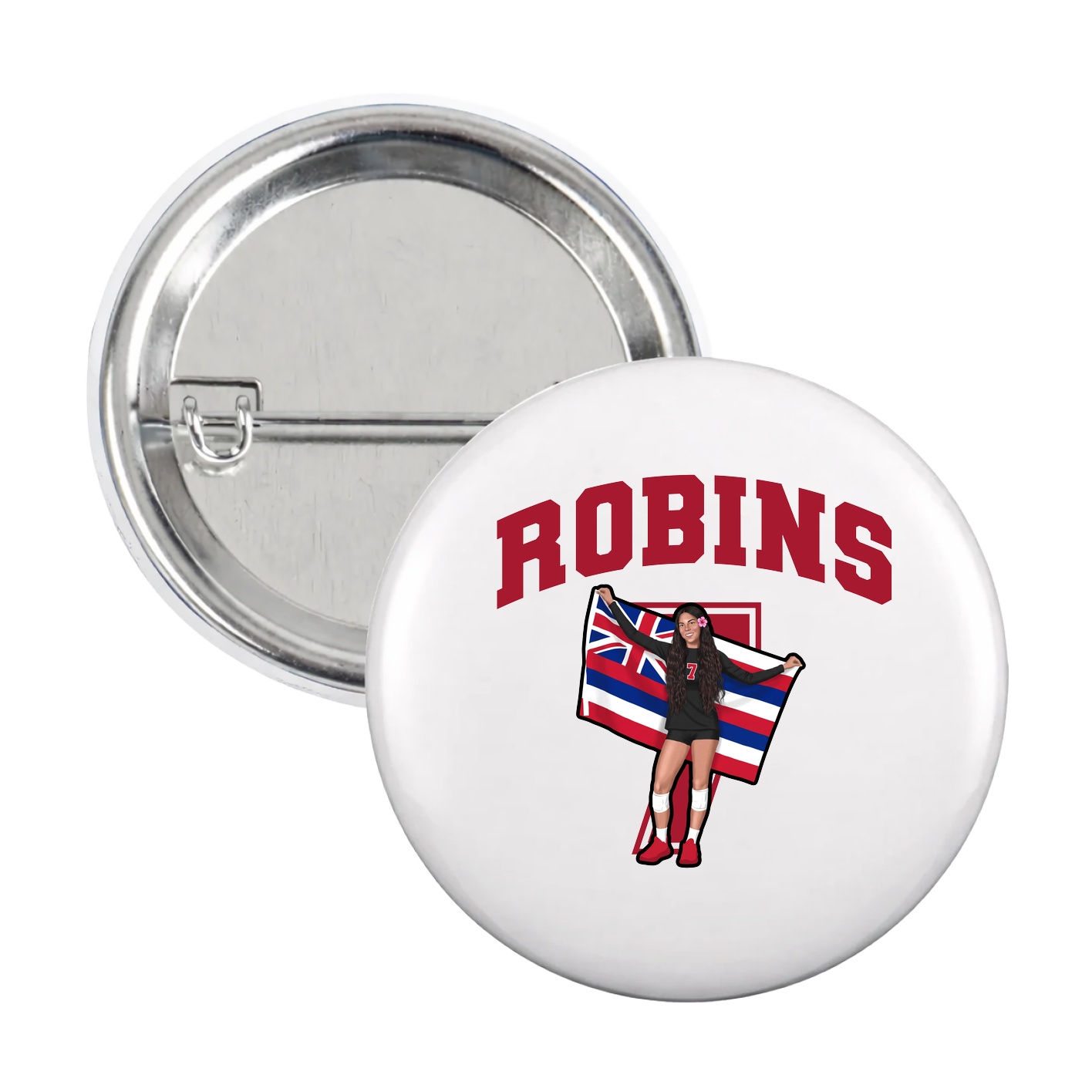 Game Day Button — Number in White