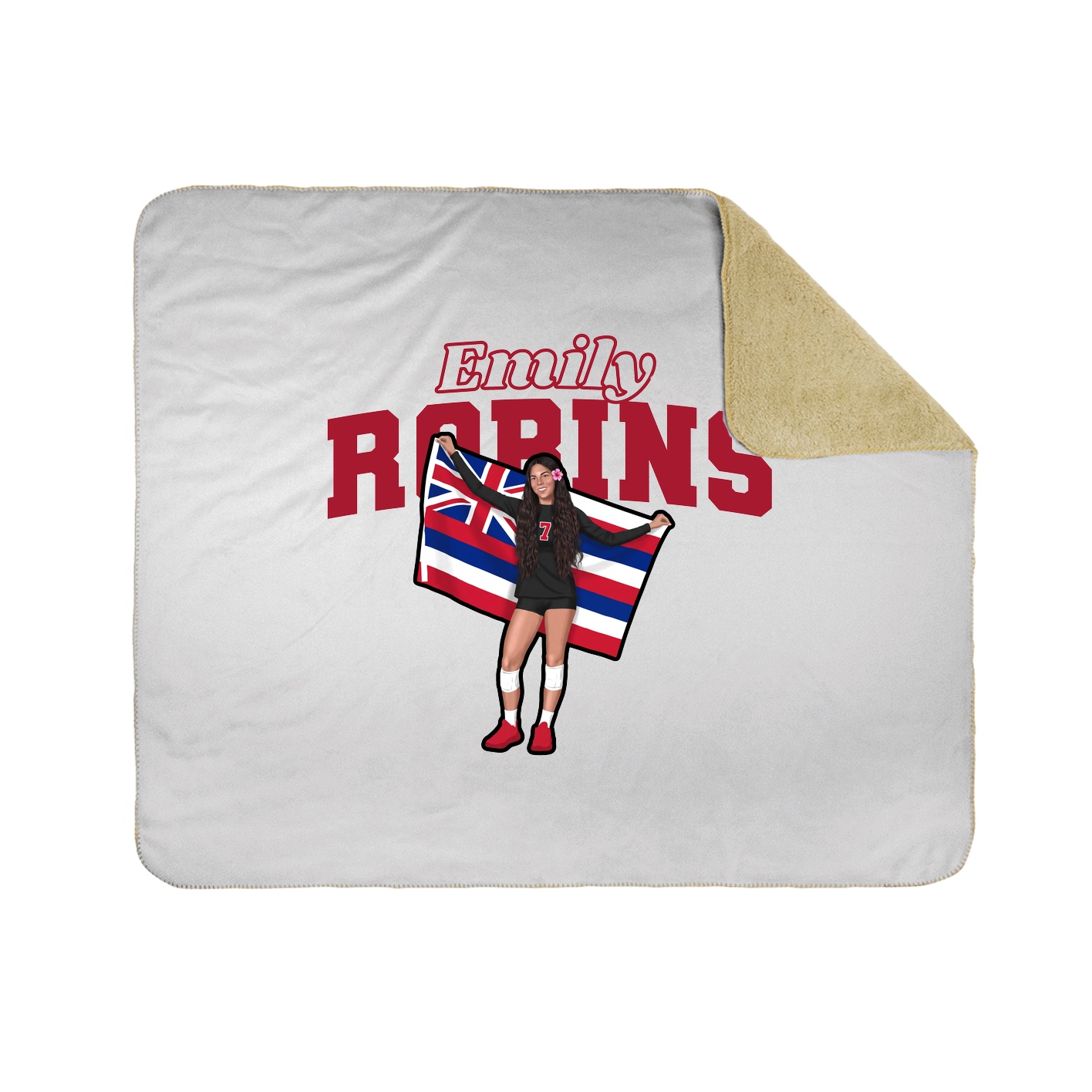 Throw Blanket — Name Arch in White