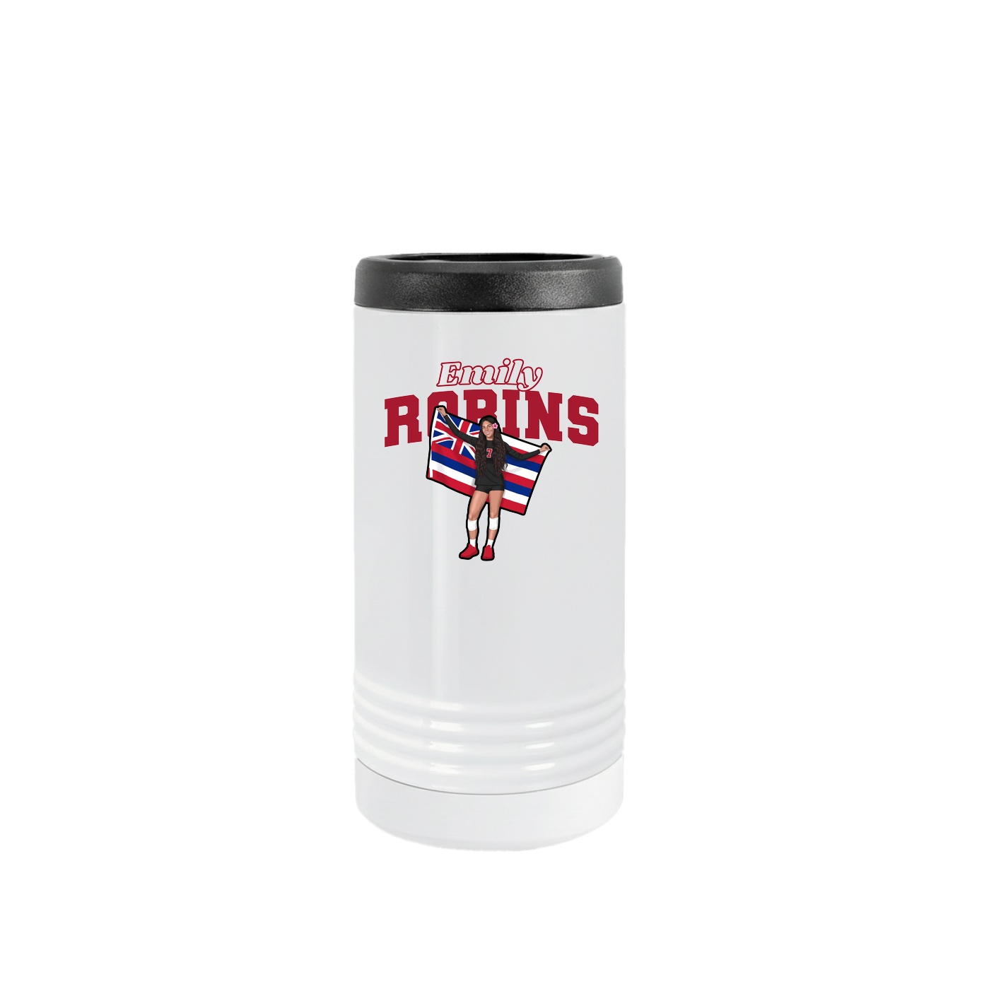 Slim Beverage Holder — Name Arch in White