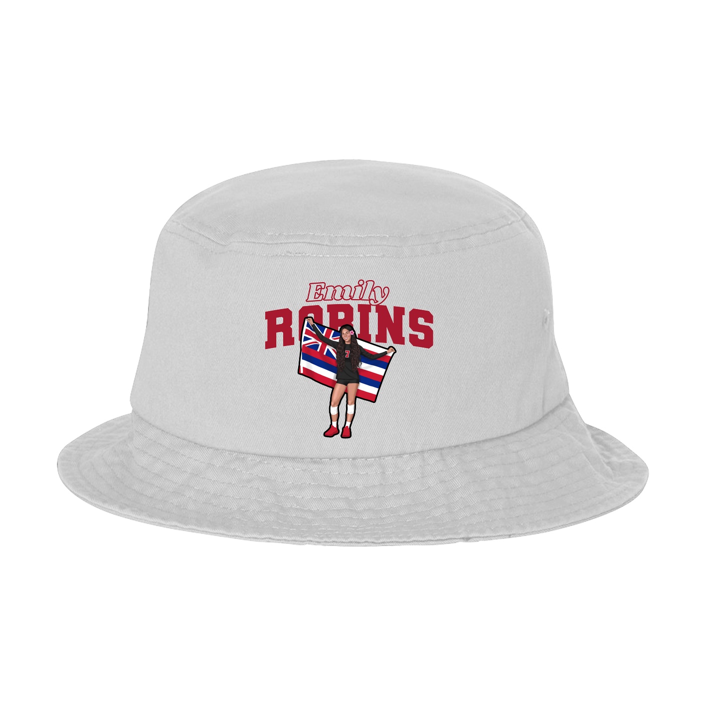 Bucket Cap — Name Arch in White