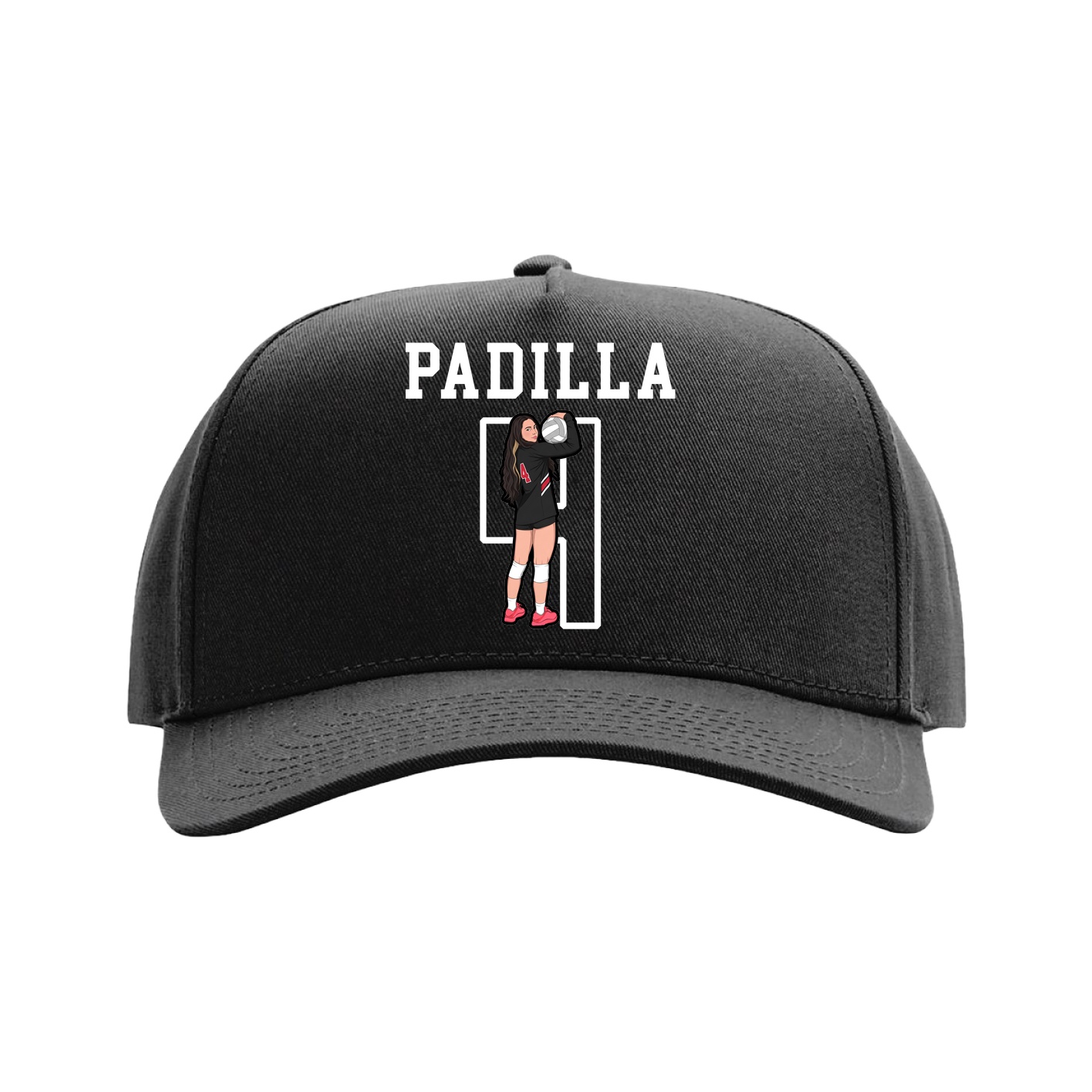 Full Fabric Five-Panel Champ Cap — Shirsey in Black