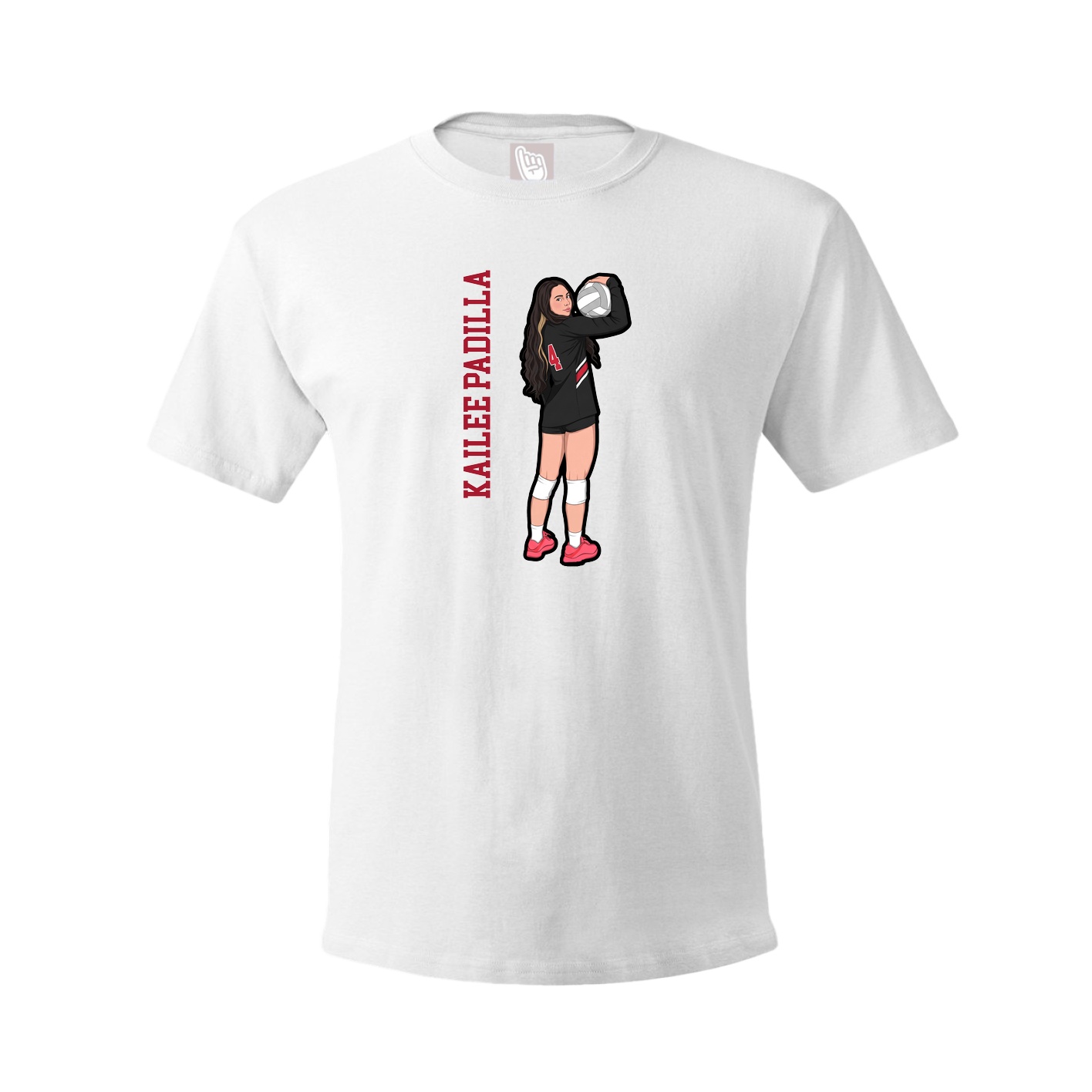 Tee — Name Vertical in White