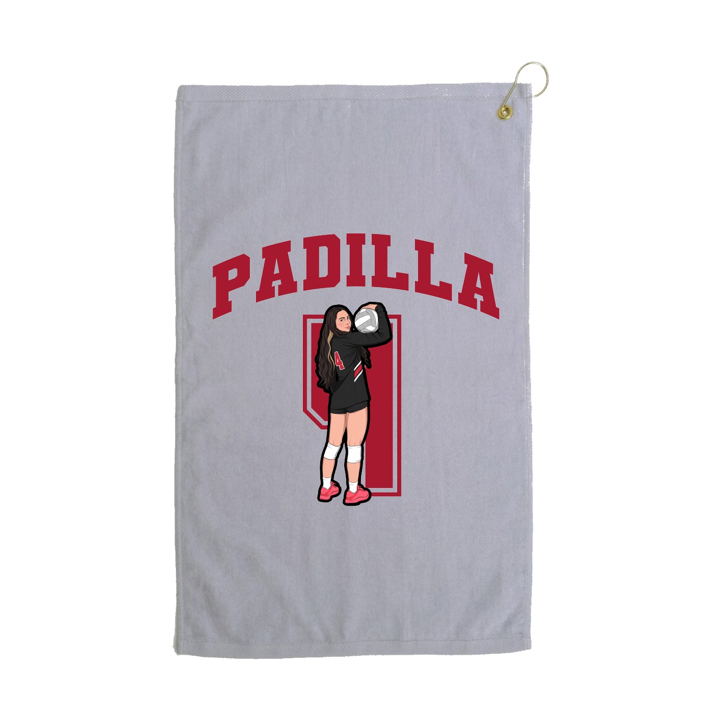 Golf Towel — Number in Grey