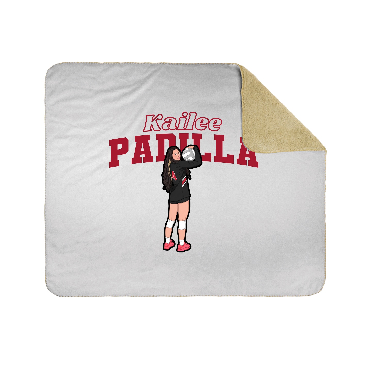 Throw Blanket — Name Arch in White