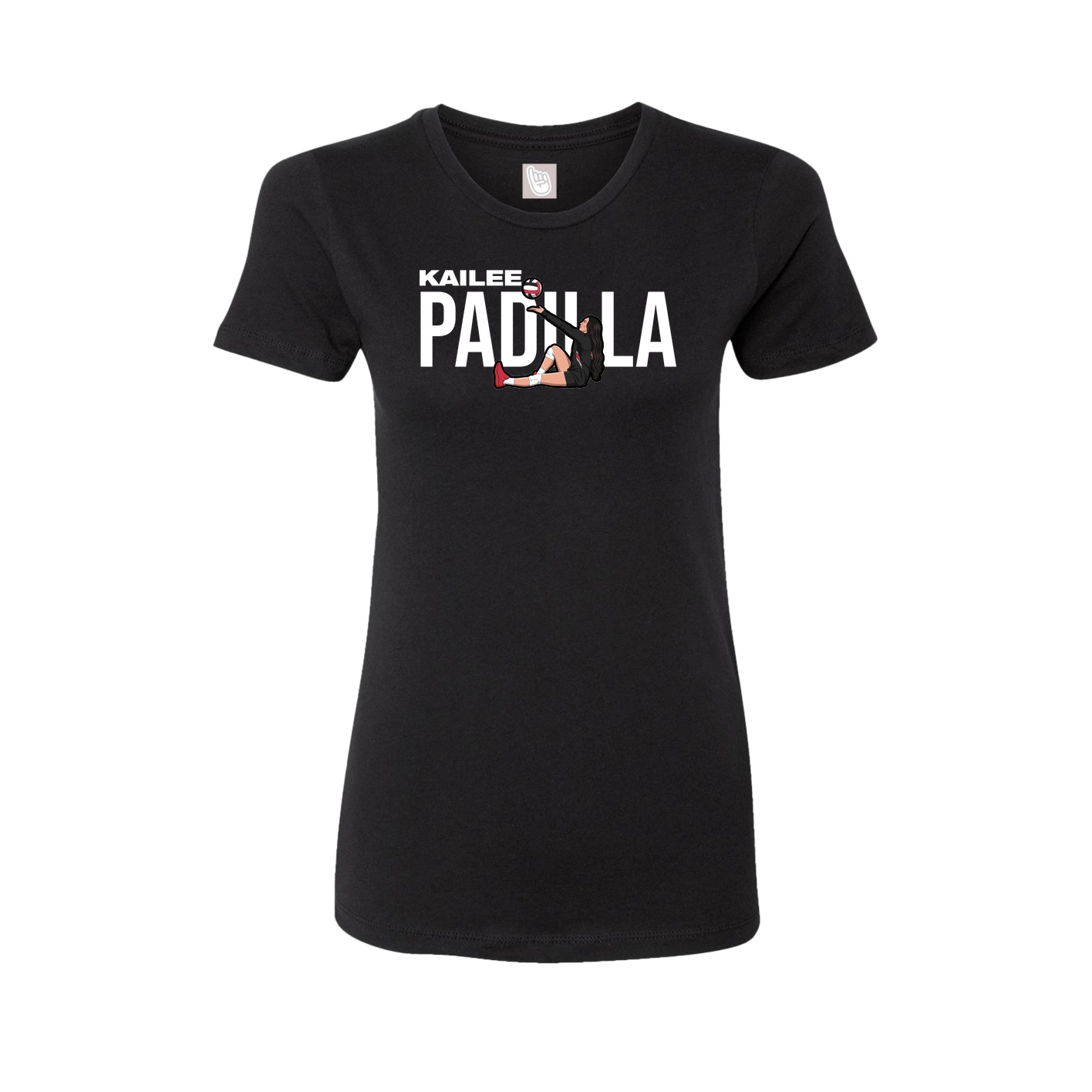 Fitted Women's Tee — Player Name in Black