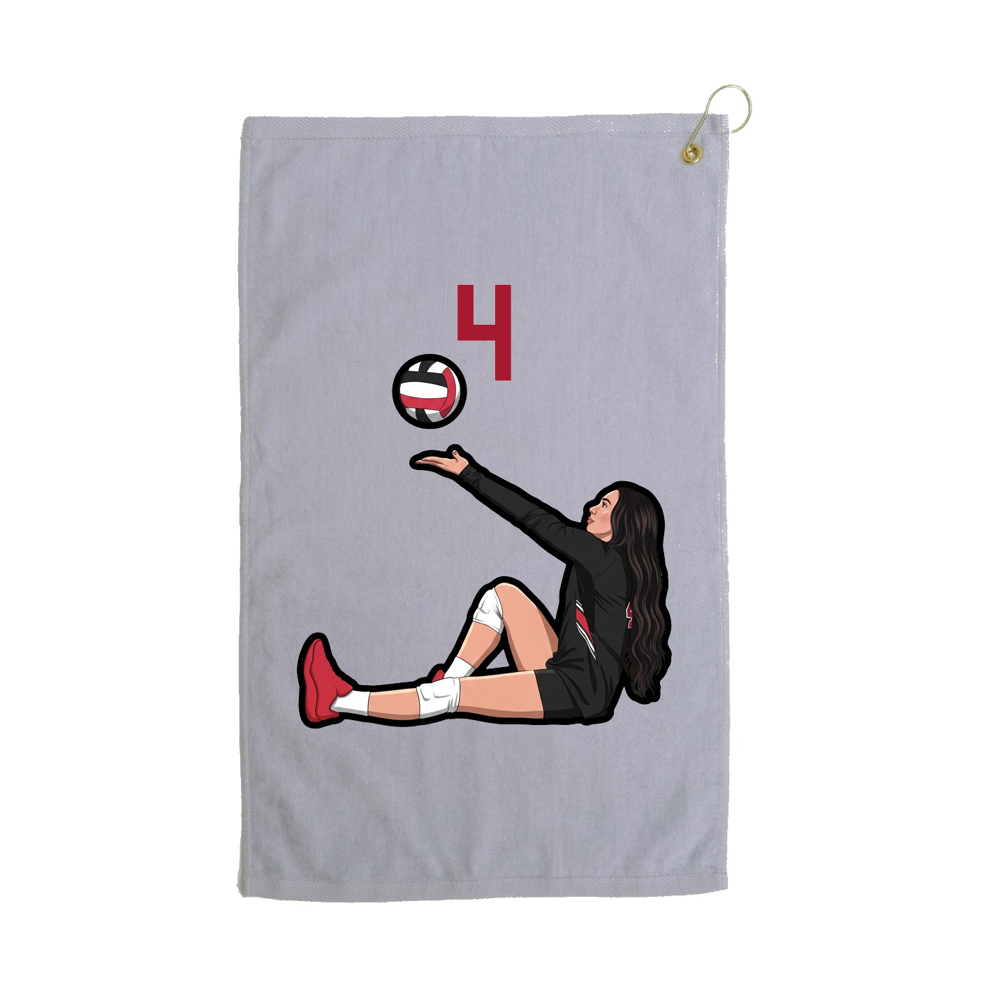 Golf Towel — Number Top in Grey