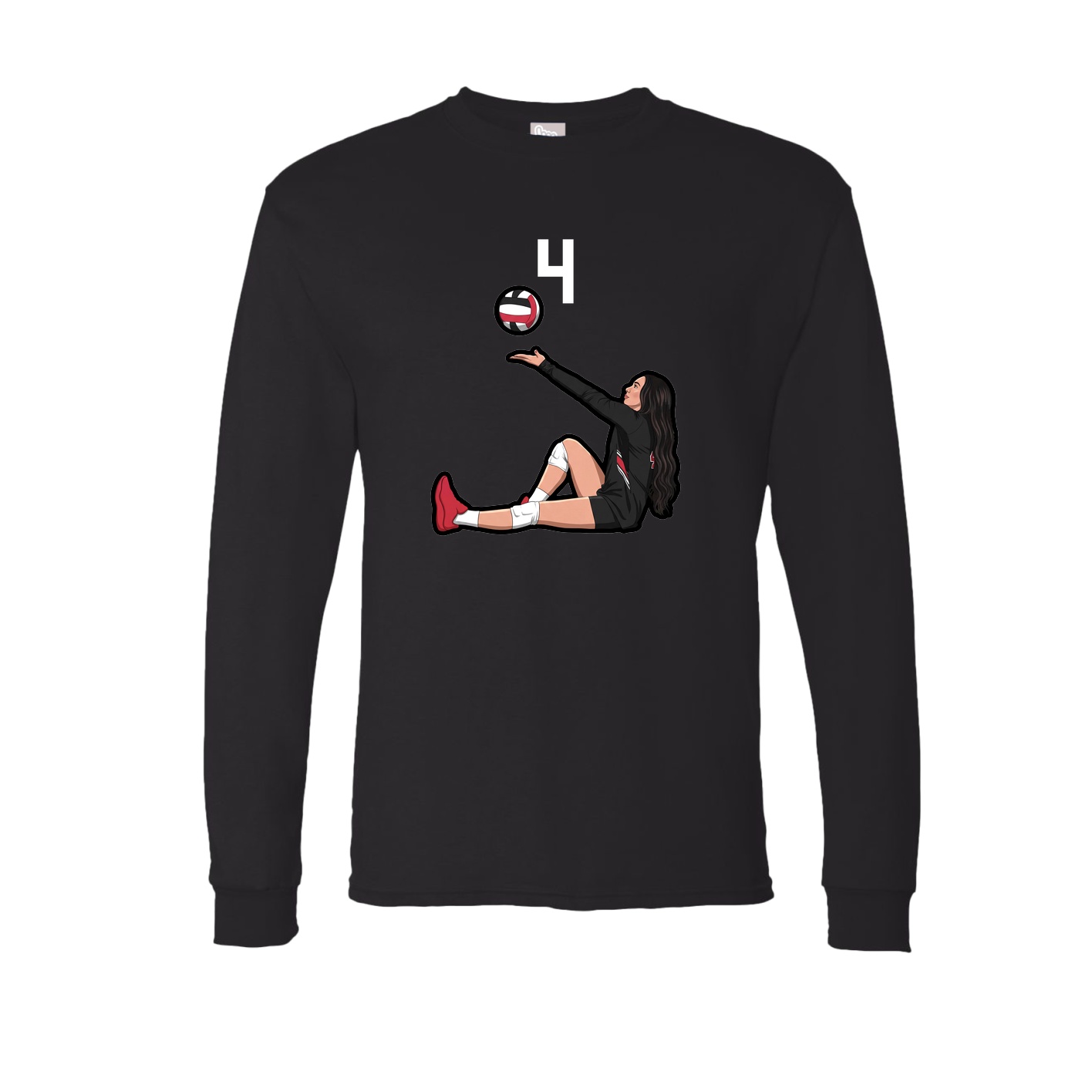 Long Sleeve Tee — Number Top in Black