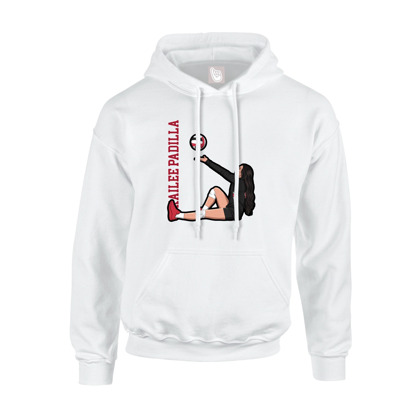 Hoodie — Name Vertical in White