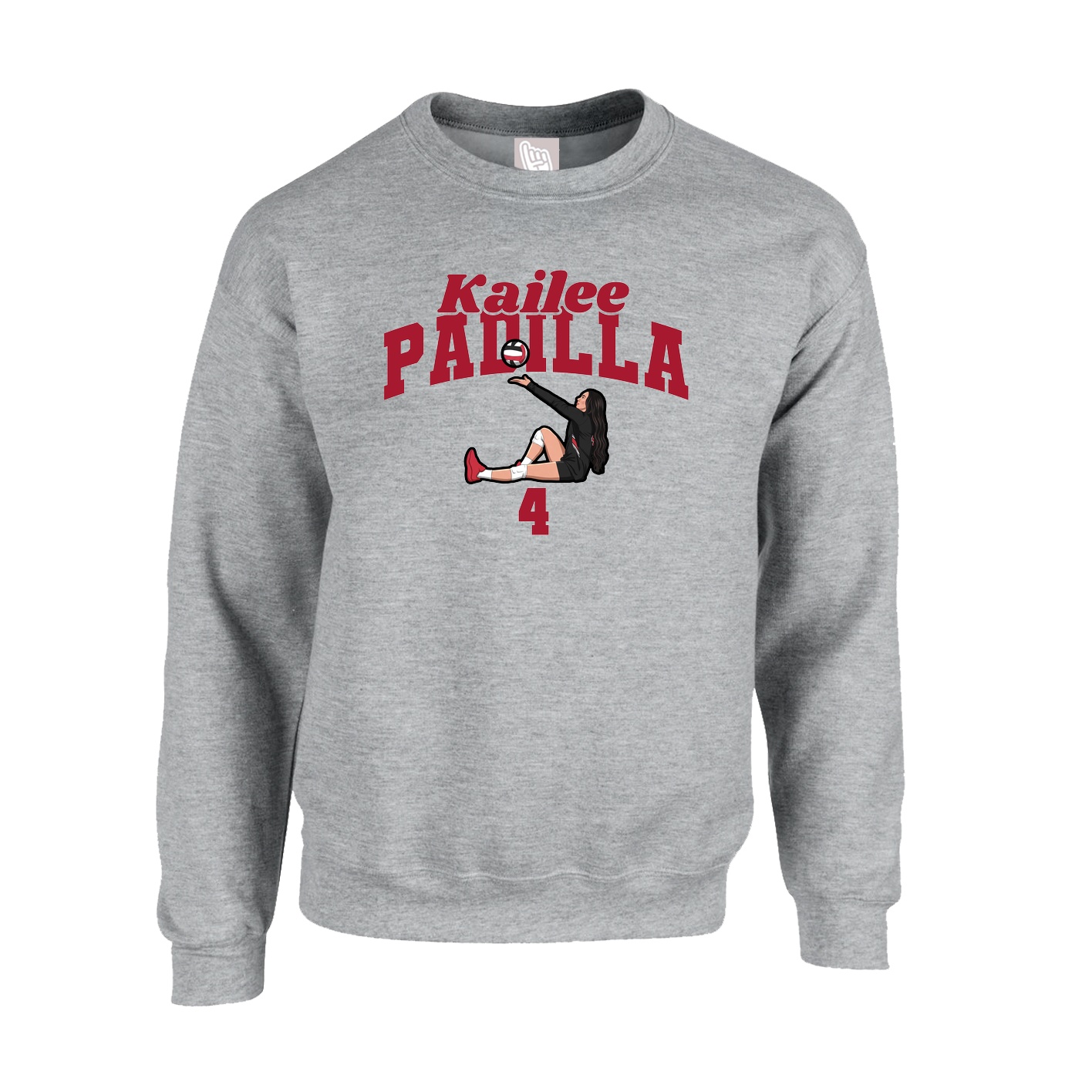 Fleece Crew — Signature Arch in Grey