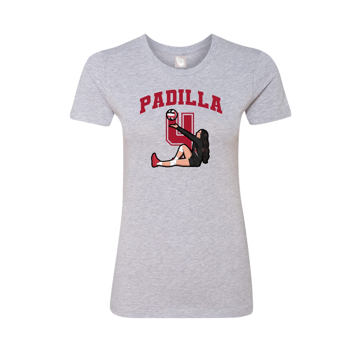 Fitted Women's Tee — Number in Grey