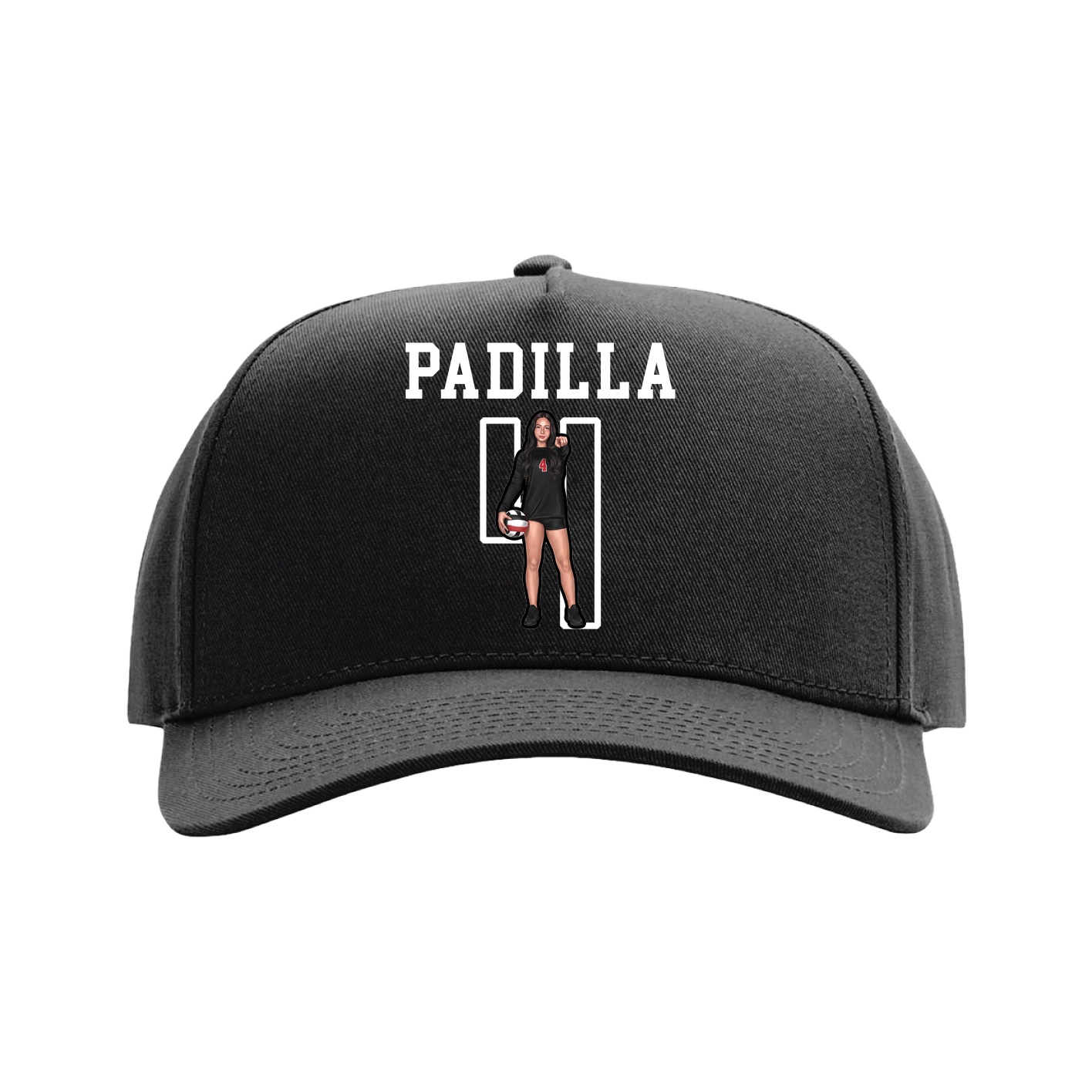 Full Fabric Five-Panel Champ Cap — Shirsey in Black