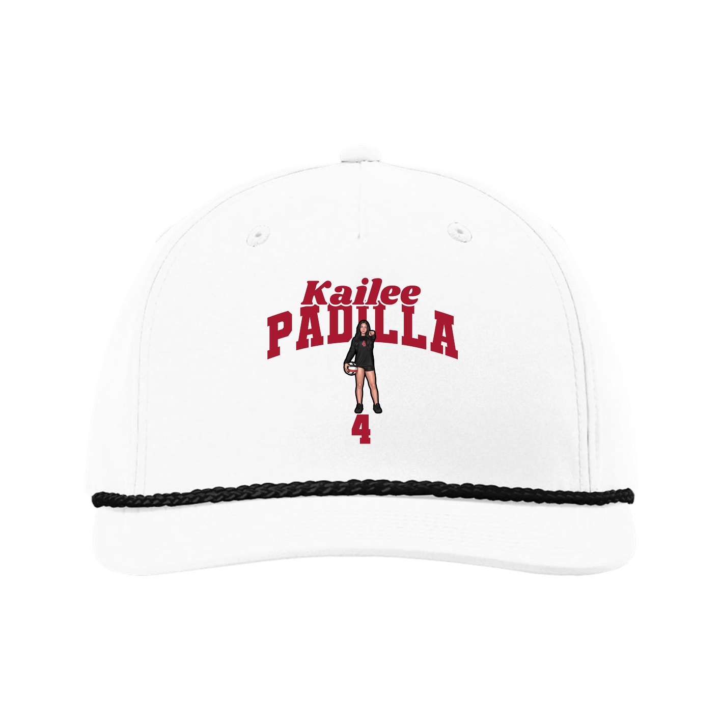 Five-Panel Classic Rope Cap — Signature Arch in White