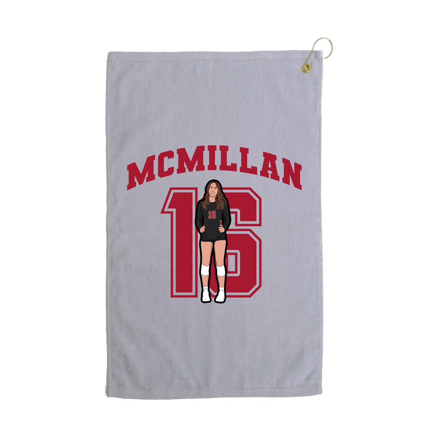 Golf Towel — Number in Grey