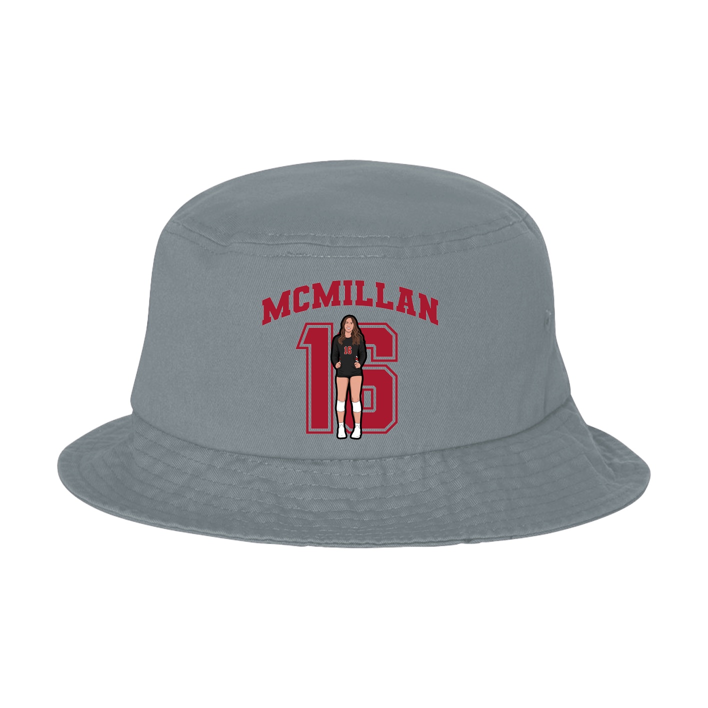 Bucket Cap — Number in Grey