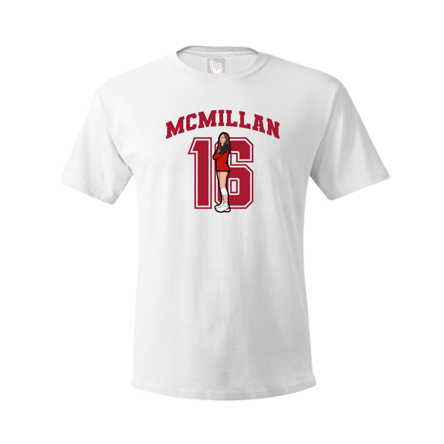 Youth Tee — Number in White