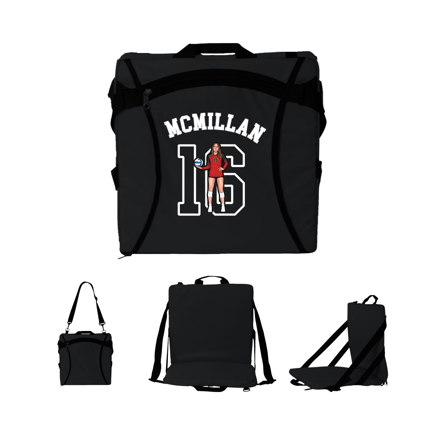 Folding Stadium Seat — Shirsey Arch in Black