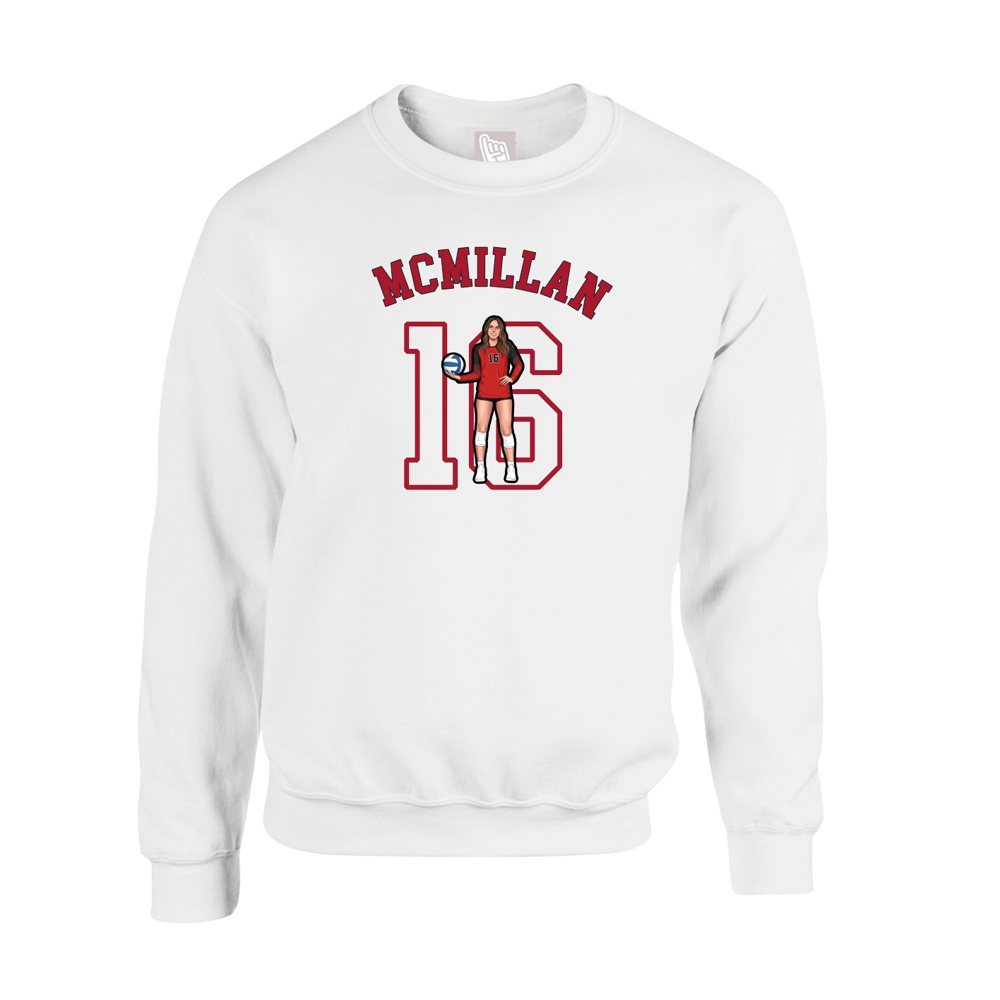 Fleece Crew — Shirsey Arch in White