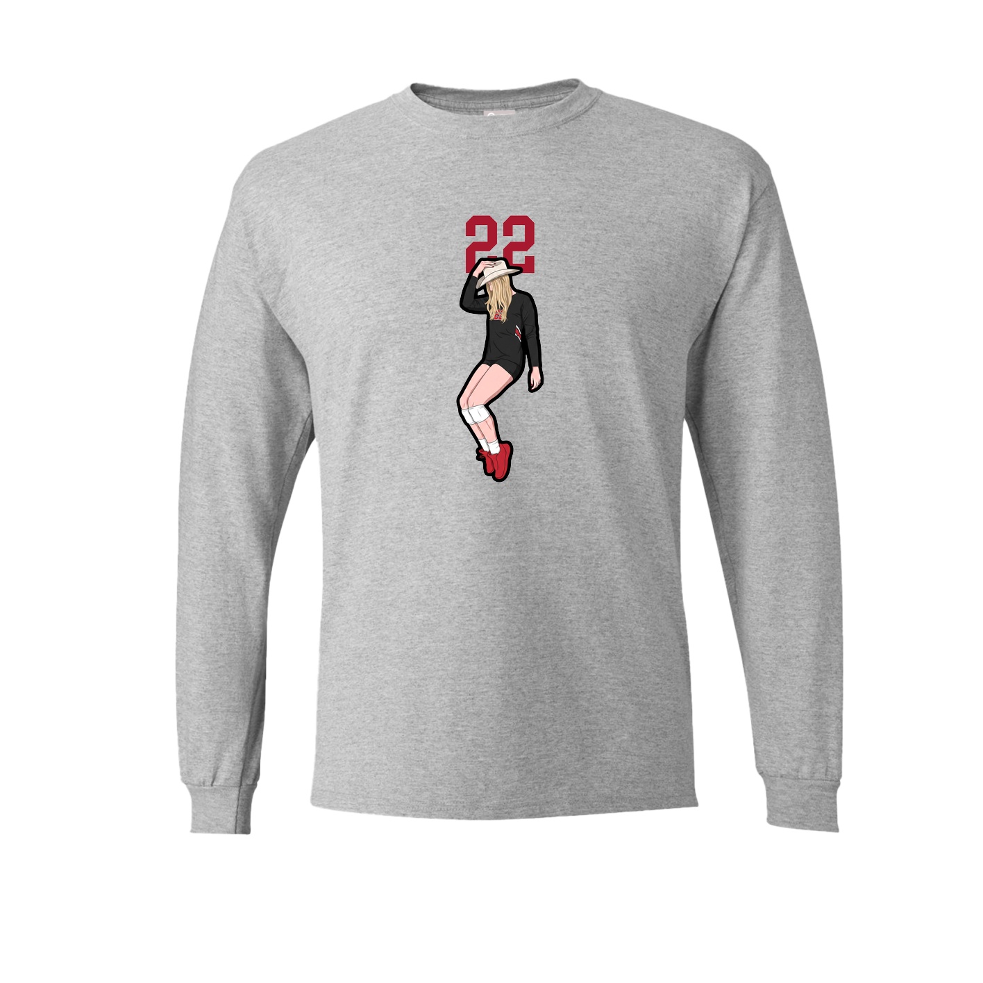Long Sleeve Tee — Number Top in Grey