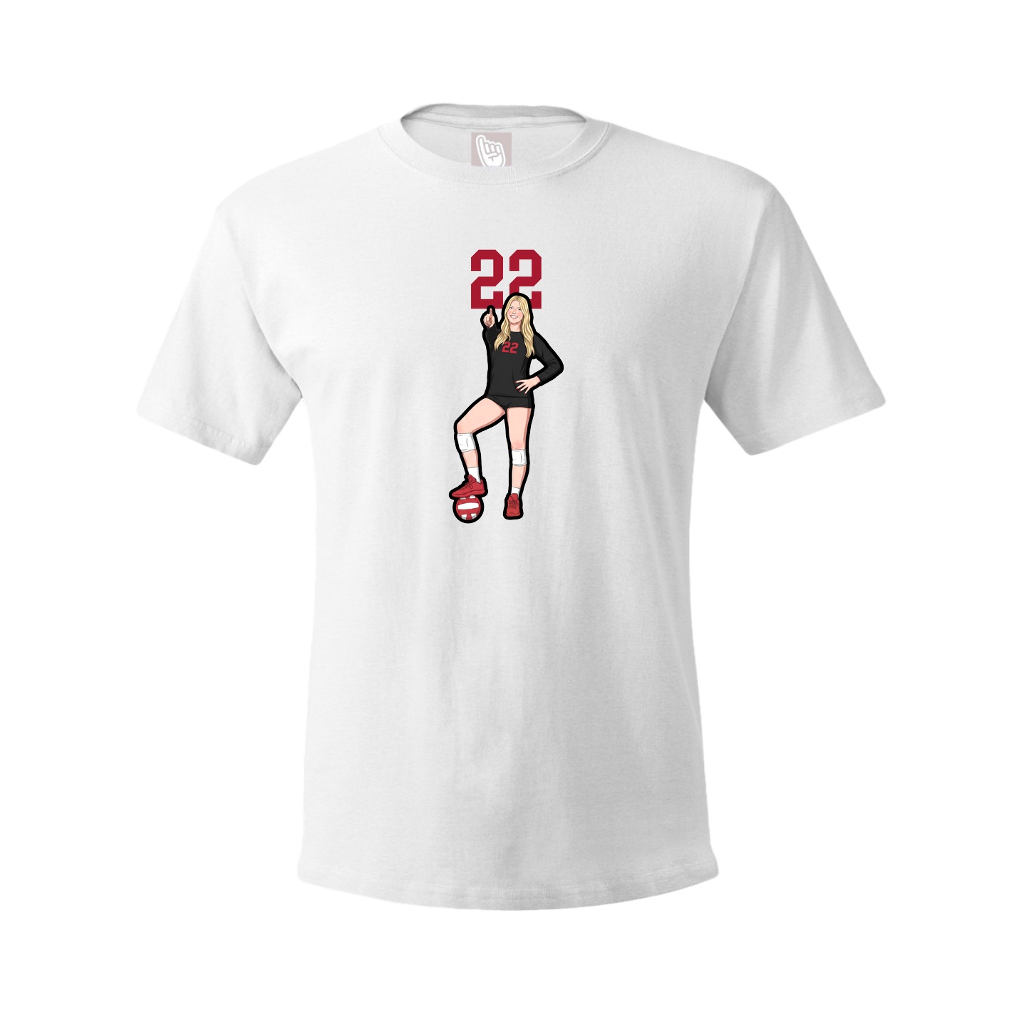 Youth Tee — Number Top in White