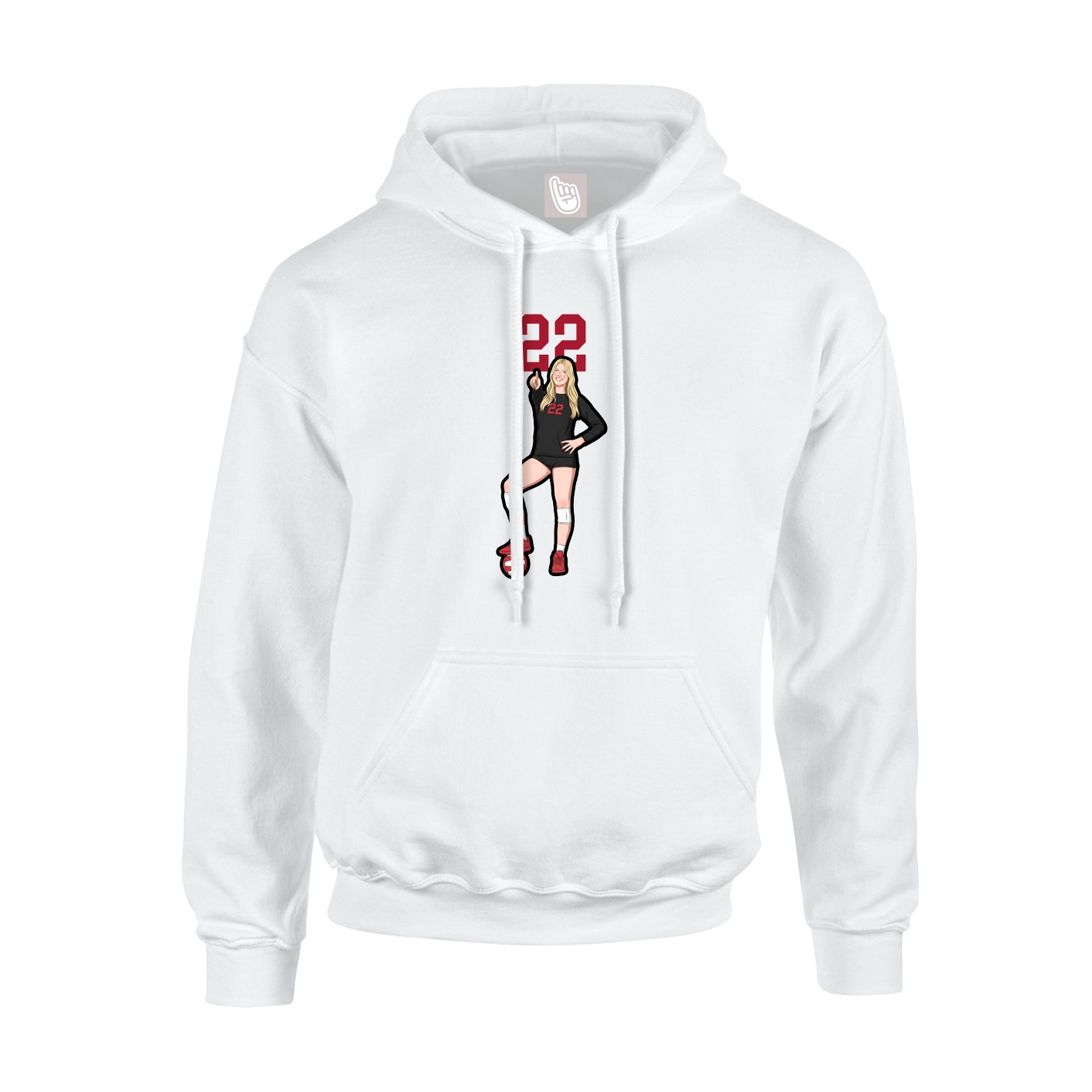 Hoodie — Number Top in White