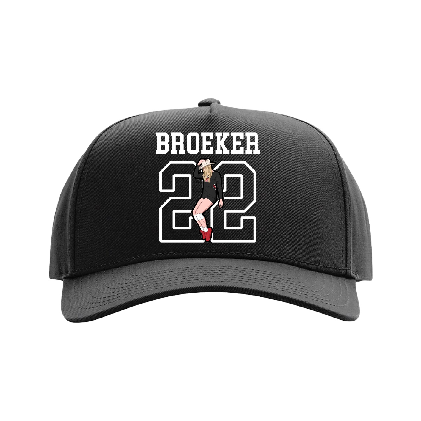 Full Fabric Five-Panel Champ Cap — Shirsey in Black