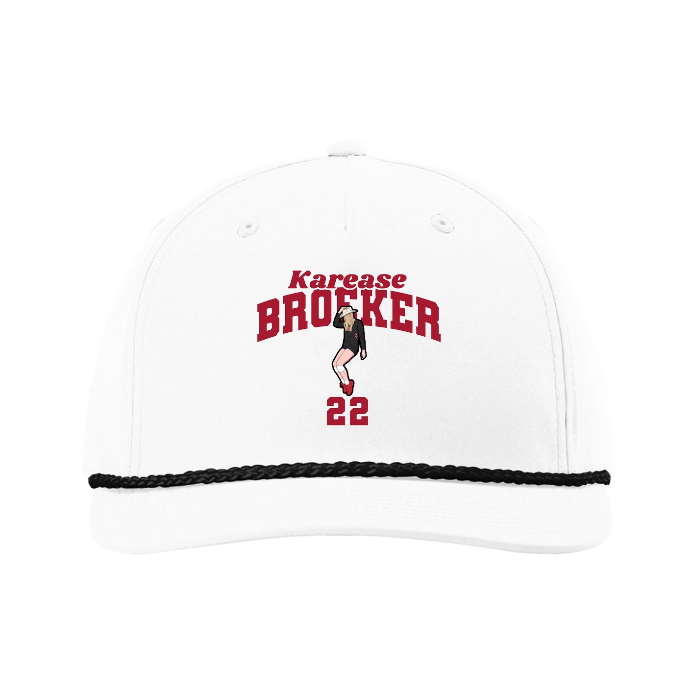 Five-Panel Classic Rope Cap — Signature Arch in White